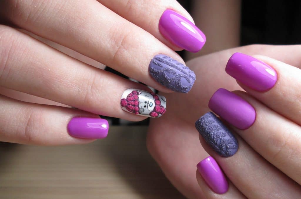 Manicure with powder: the best velvet designs! (53 photos)