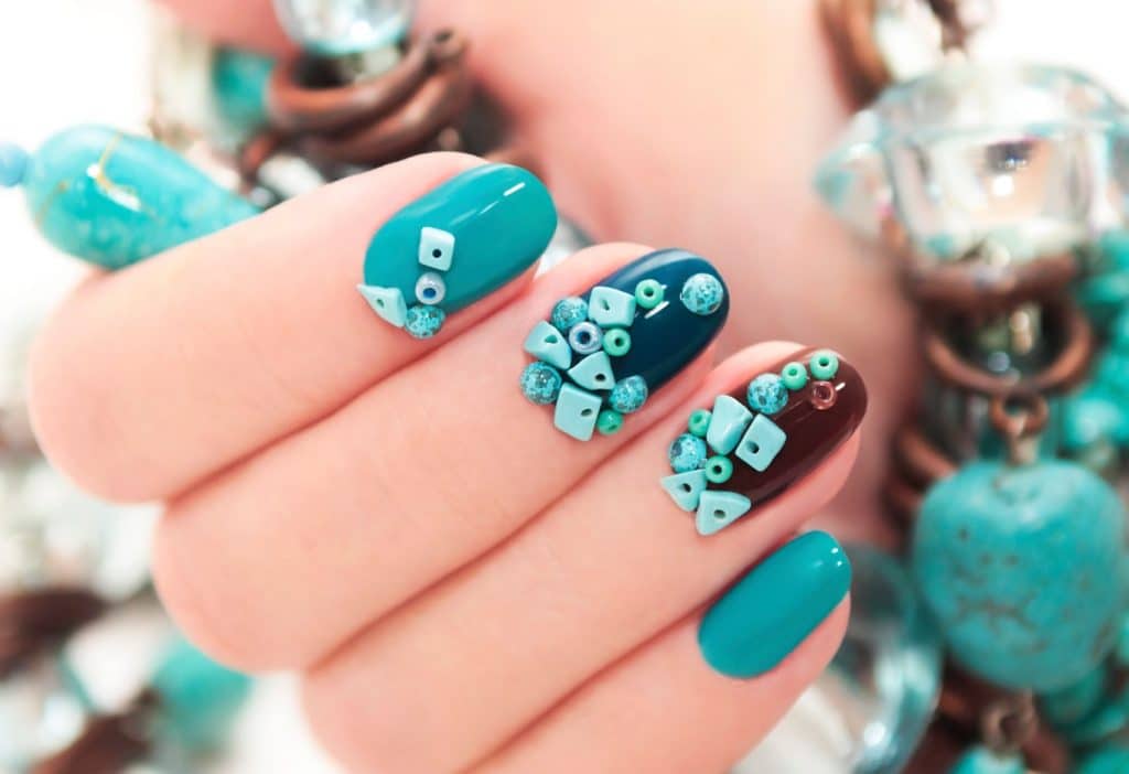 Turquoise manicure: features, ideas, new items (51 photos)