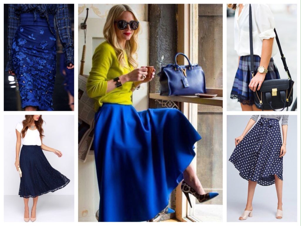 What to wear with a blue skirt? (50 photos)