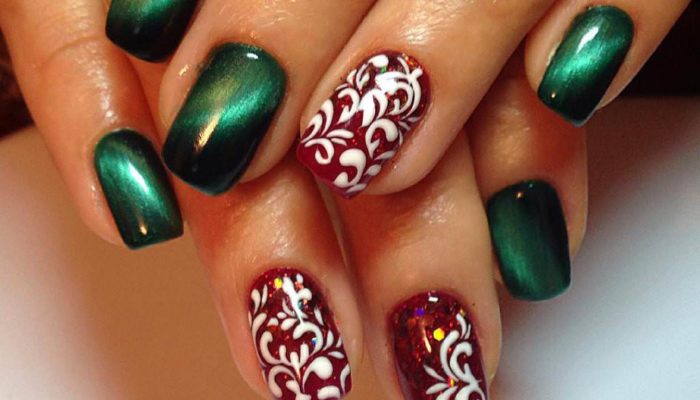 Manicure with monograms and patterns (51 photos)