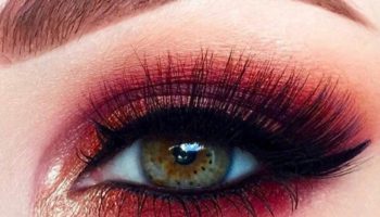 Fiery red make-up (50 mga larawan)