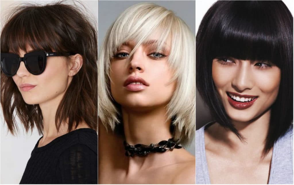 Haircuts to the shoulders with bangs (50 photos)