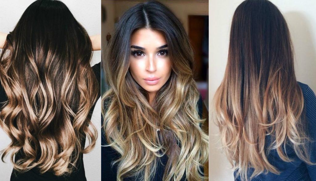 The effect of burnt hair on dark and brown hair (50 photos)