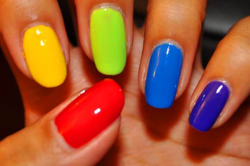 Multi-colored manicure (51 photos)