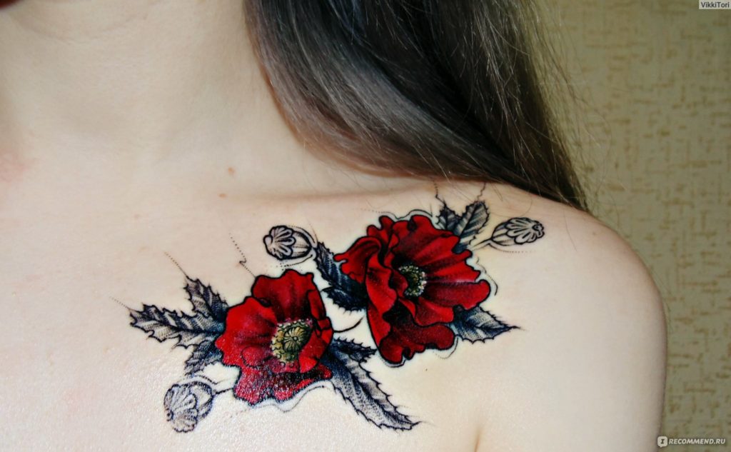 Women's tattoo on the collarbone - interesting ideas (70 photos)